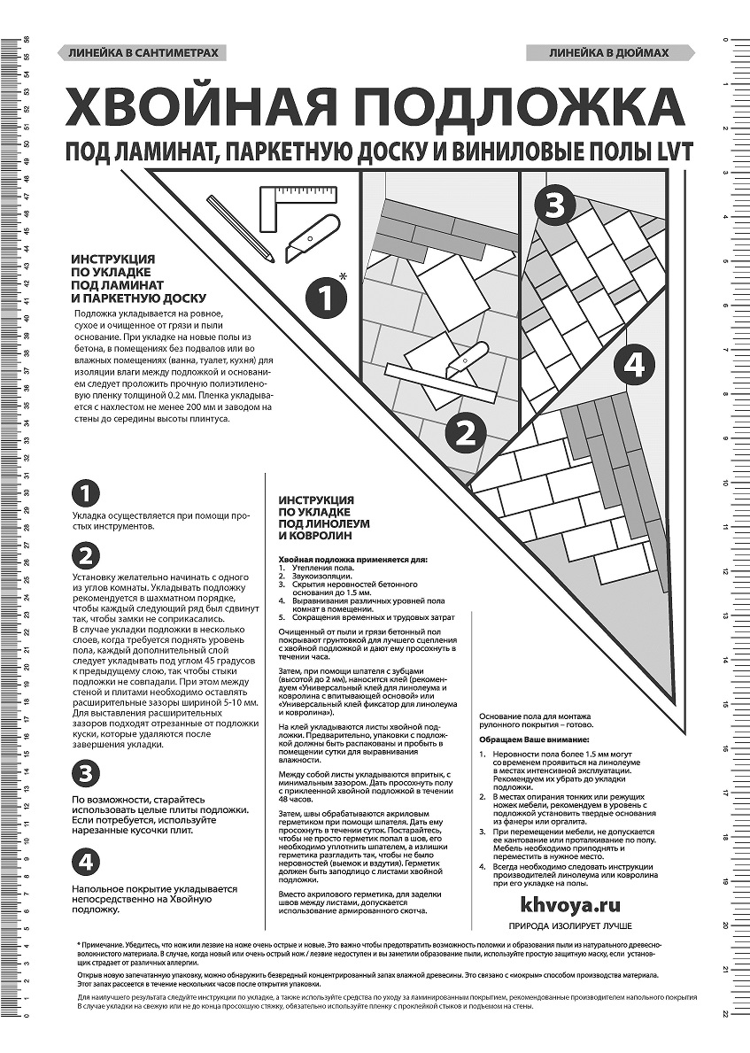 Подложка хвойная Steico Underfloor 3 мм - Инструкция